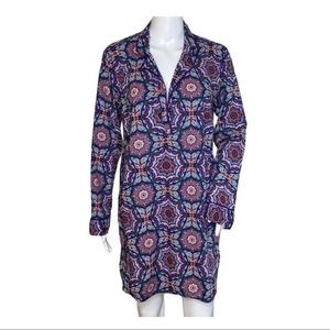 Victoria's Secret Sleep Shirt Womens Small Purple Pink Medallion Print‎ Mayfair